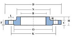 Drawing for 4.00" BS4504 PN16/5 BOSSED RFSO CARBON STEEL