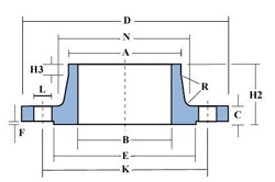 Drawing for 1.50" DIN 2633 RFWN 316/L