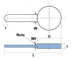 Drawing for 0.50" PN25 PADDLE BLIND 316/L