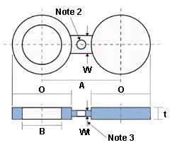 Drawing for 1.25" ASA 150LB SPEC BLIND 304/L